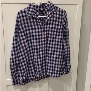 J Crew linen gingham popover, size 6